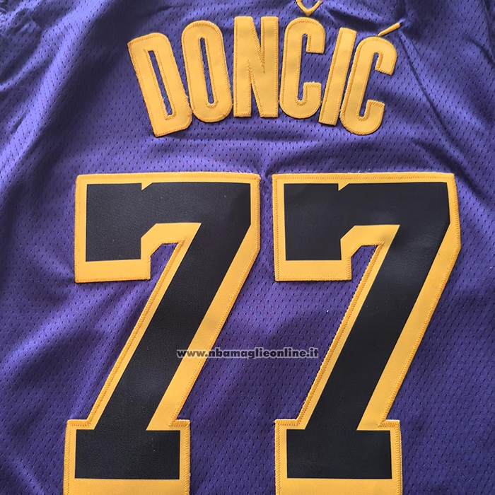 Maglia Bambino Los Angeles Lakers Luka Doncic No 77 Statement 2024 Viola